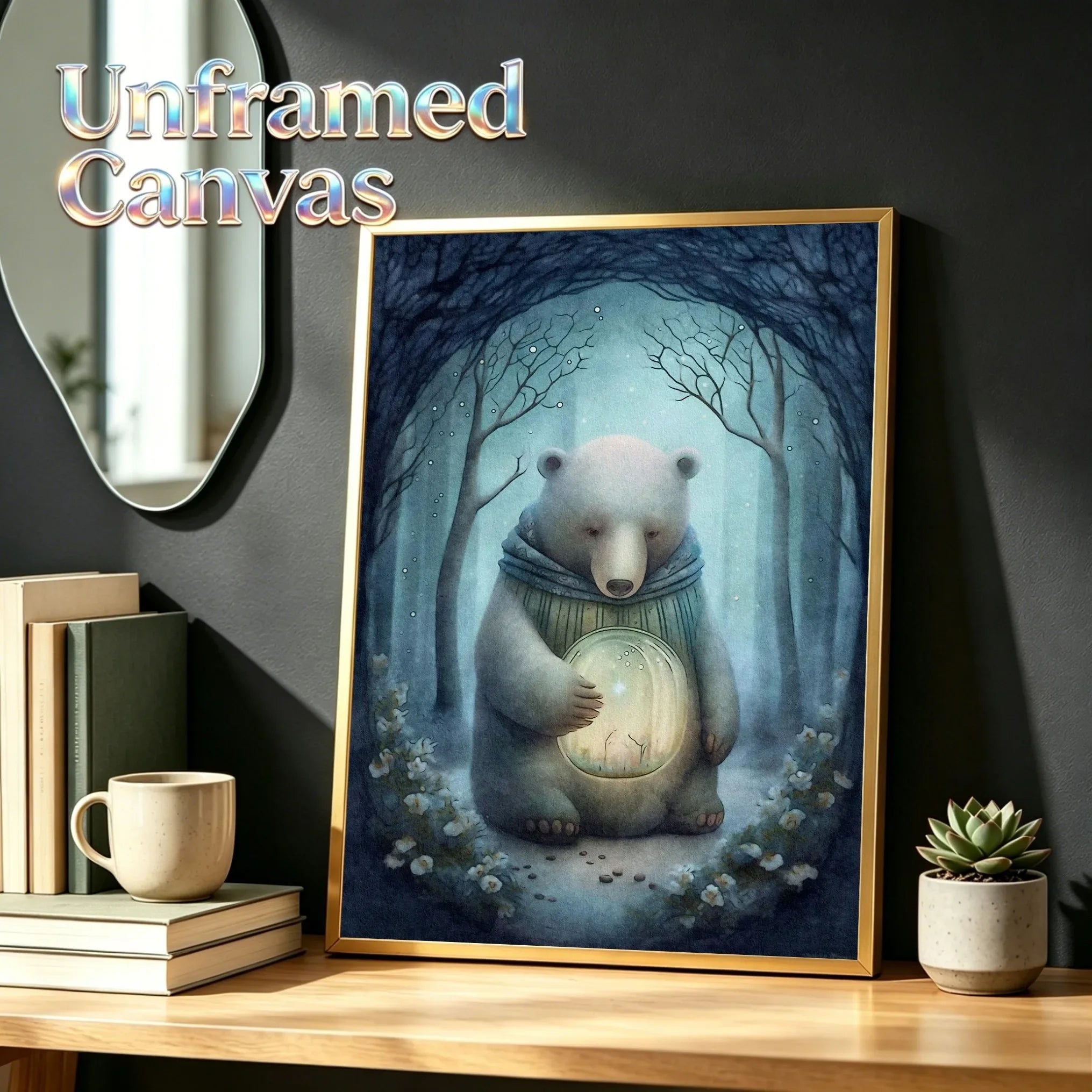 Mystical Forest Wall Art Unframed Canvas Print Poster Warm Home Decoration for Bedroom Living Room & Wonderful Present