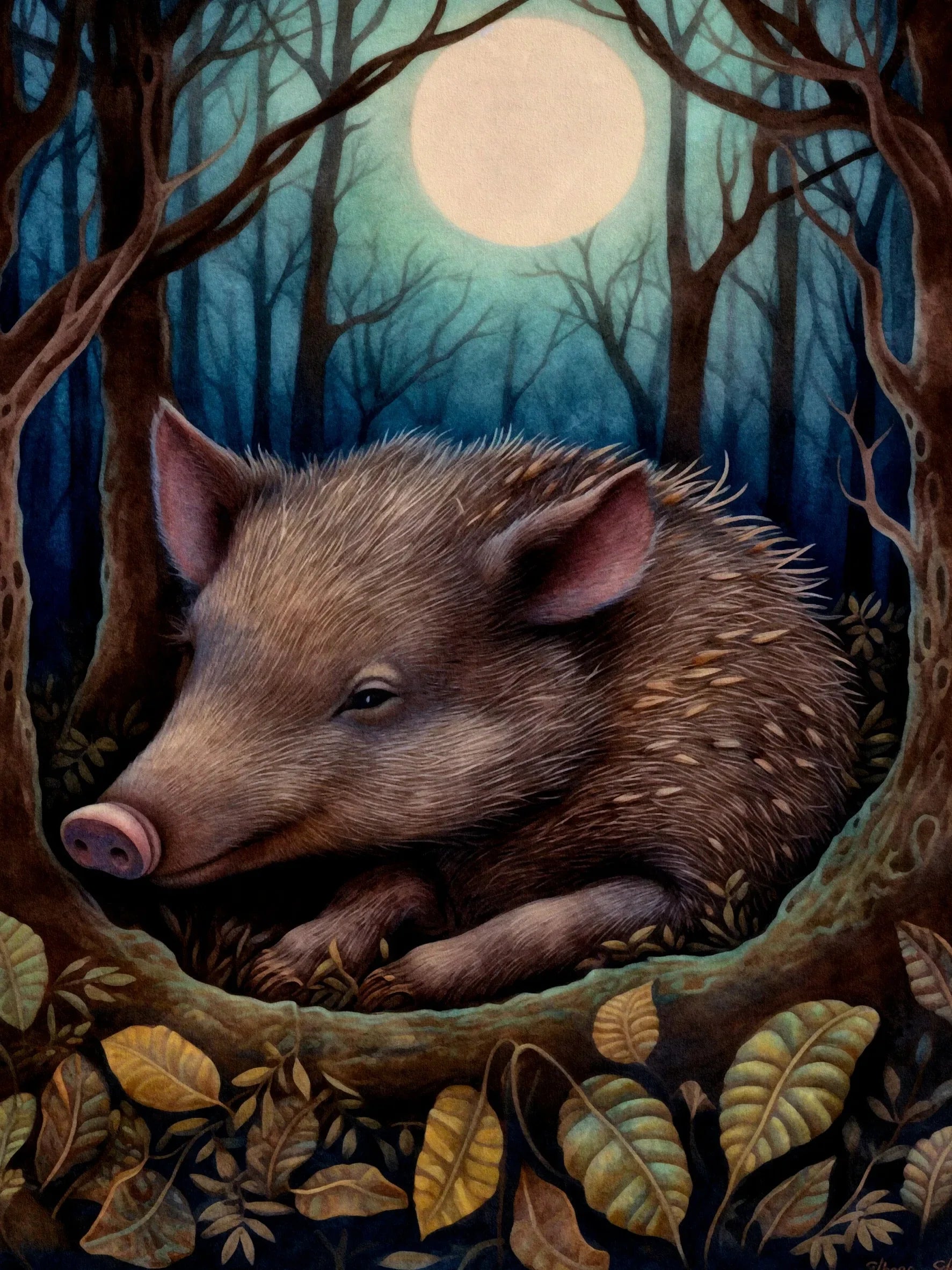 Midnight Animals Art Canvas Print Unframed Wall Poster Home Decoration for Bedroom Living Room & Great Gift Idea
