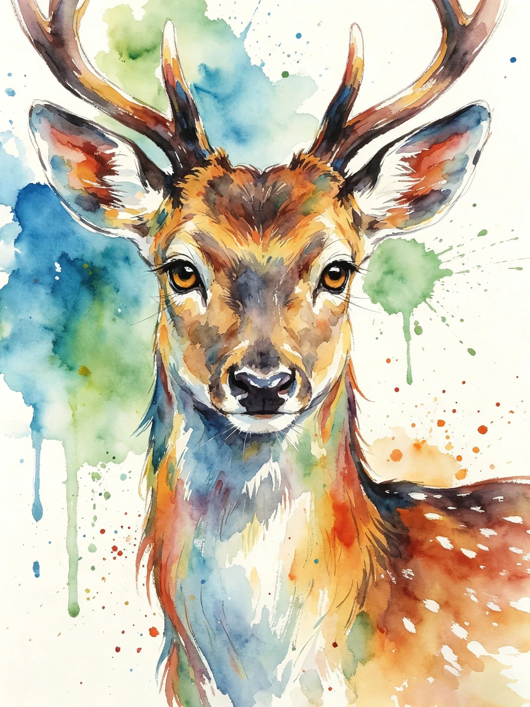 Watercolor Animal Series Unframed Canvas Print Poster Art Wall Decor for Home Bedroom Living Room & Wonderful Gift