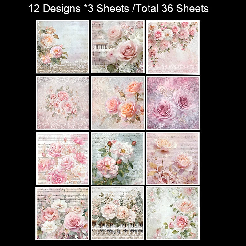6"x6" Origami & Scrapbooking Paper Pack (36 Sheets): Art Craft Patterns for Journal, Card Making & DIY .