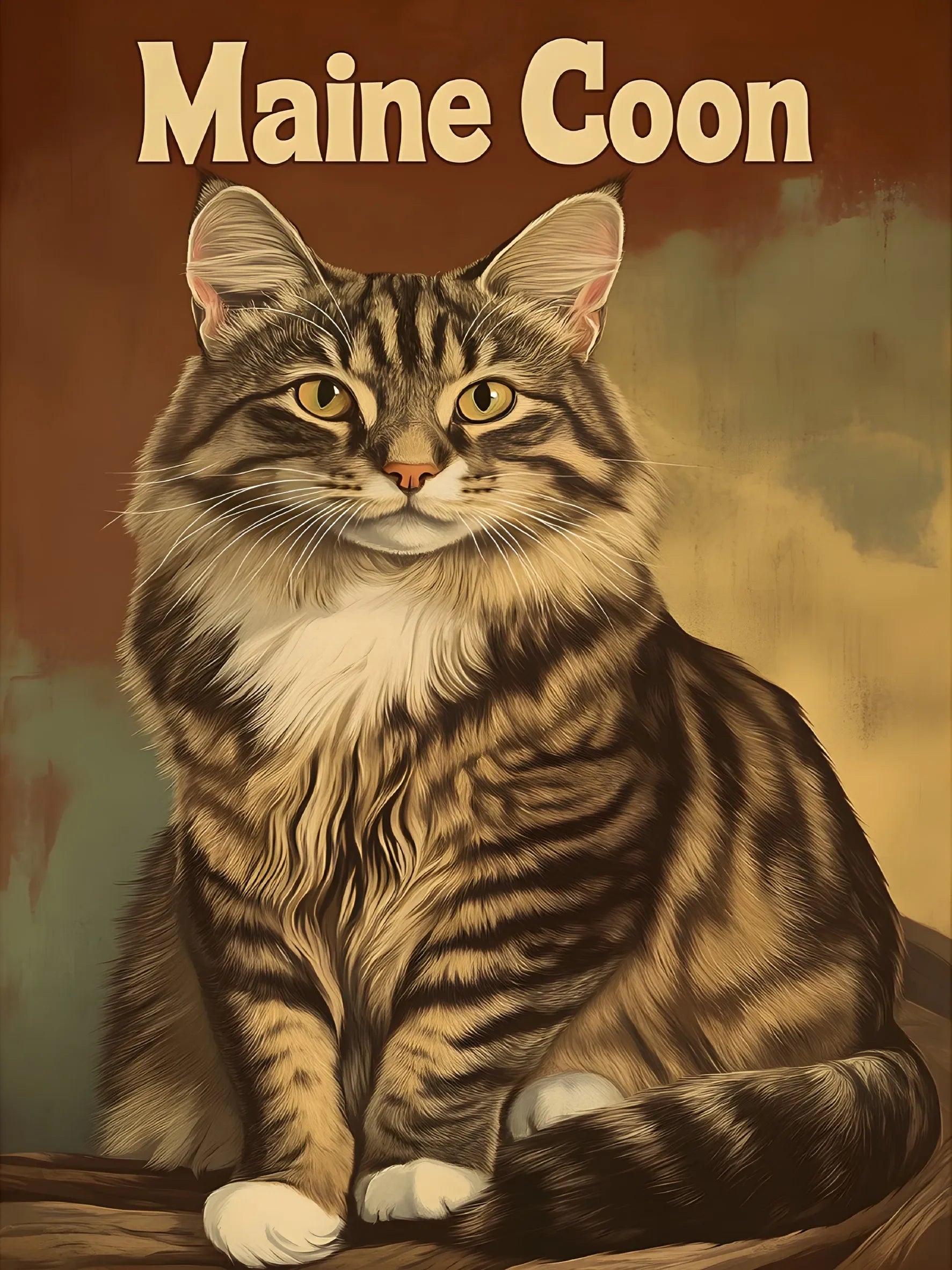 Vintage Types of Cats Style Unframed Canvas Print Wall Art Poster Home Decor for Living Room Bedroom & Fine Gift