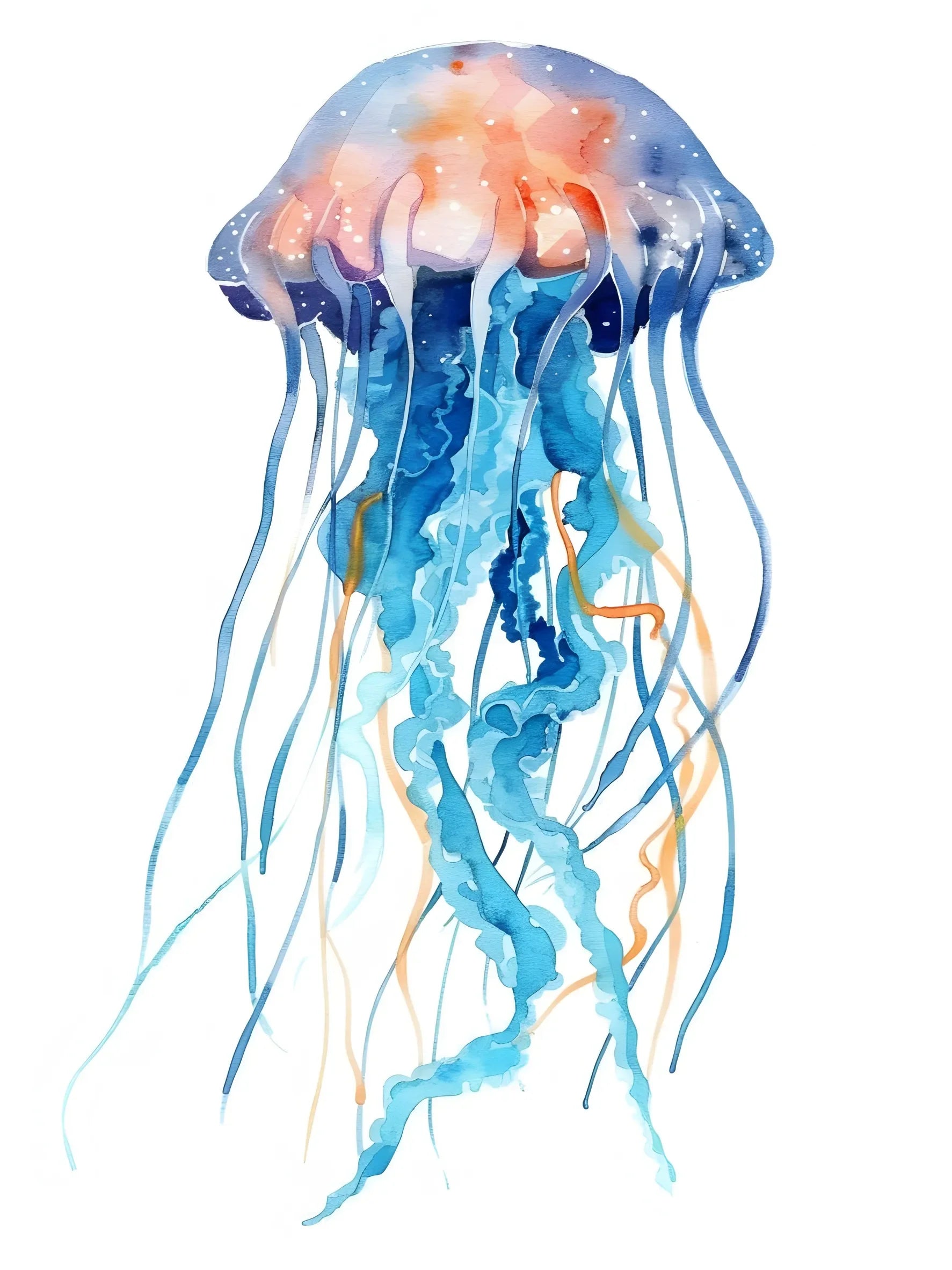Watercolor Sea Animals Unframed Canvas Print Art Poster Modern Wall Decor for Living Room Bedroom Home Decoration & Ideal Gift