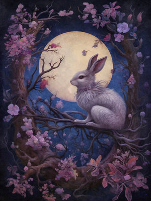 Purple Night Garden Art Unframed Canvas Print Poster Wall Decor for Home Living Room Bedroom & Beautiful Gift Idea