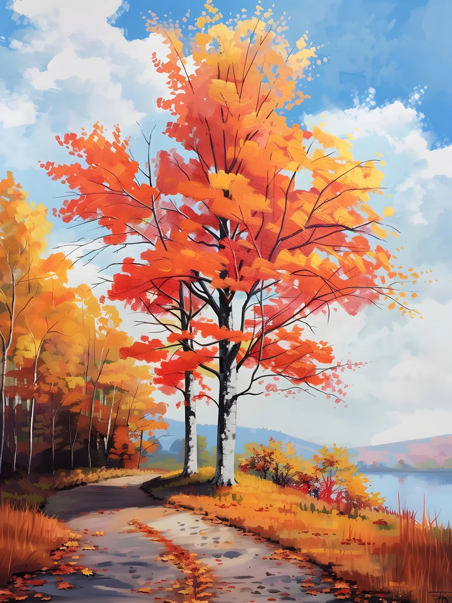 Unframed Canvas Poster Print Fall Autumn Theme Wall Art For Living Room Bedroom Home Decor Gifts