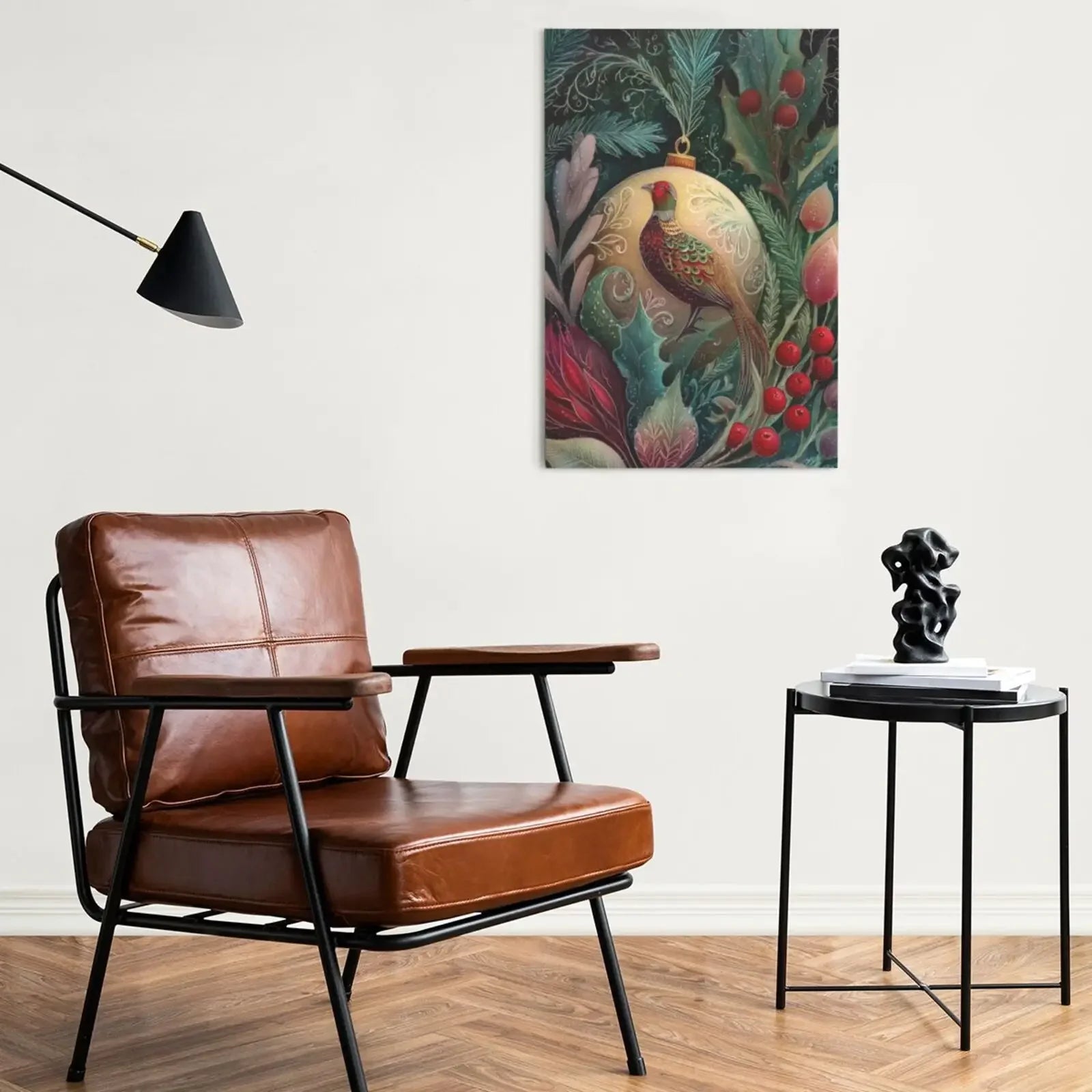 Animals in Christmas Baubles Canvas Unframed Wall Art Print Poster For Living Room Bedroom Home Decor Nice Gifts
