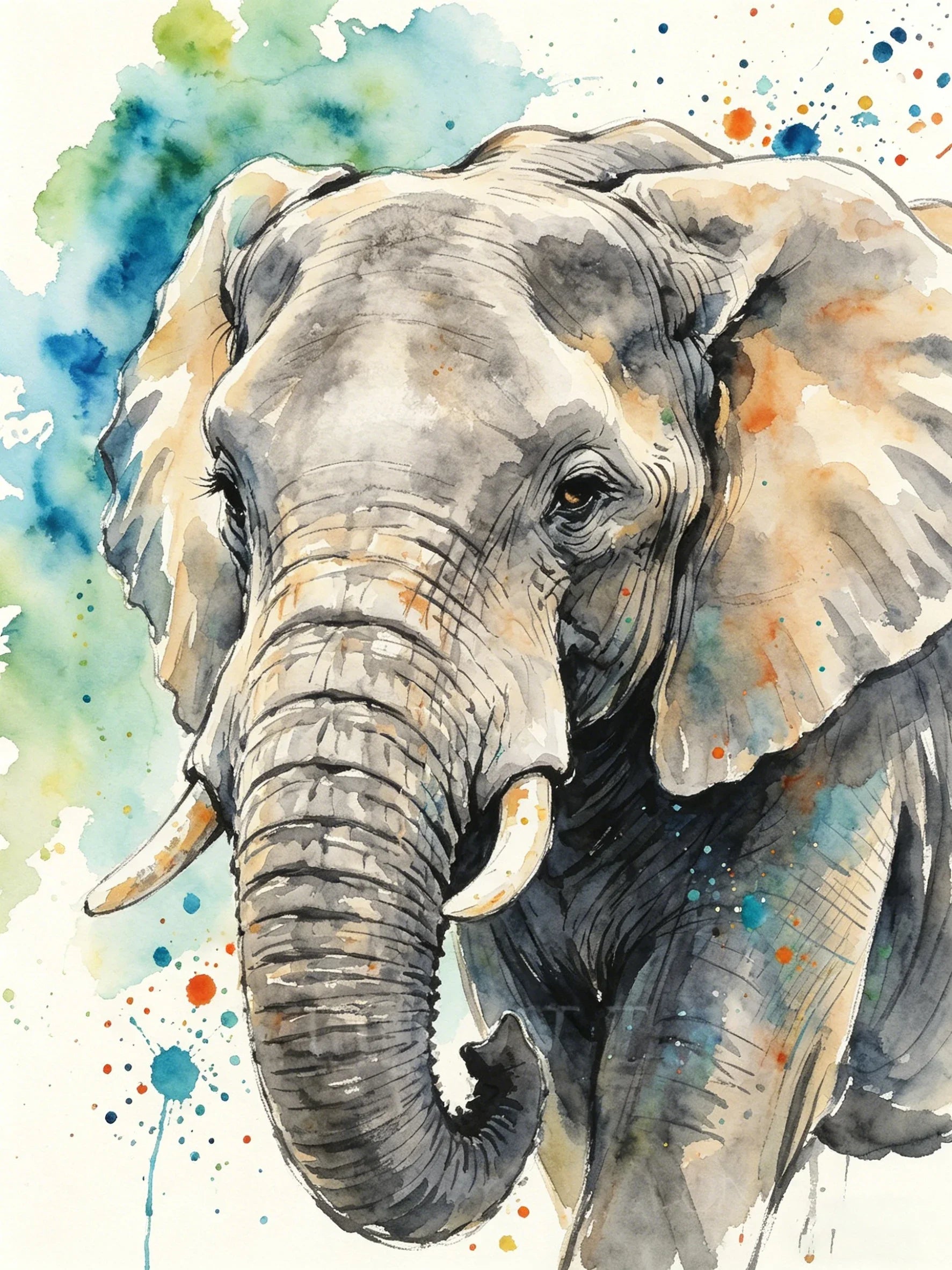 Watercolor Animal Series Unframed Canvas Print Poster Art Wall Decor for Home Bedroom Living Room & Wonderful Gift