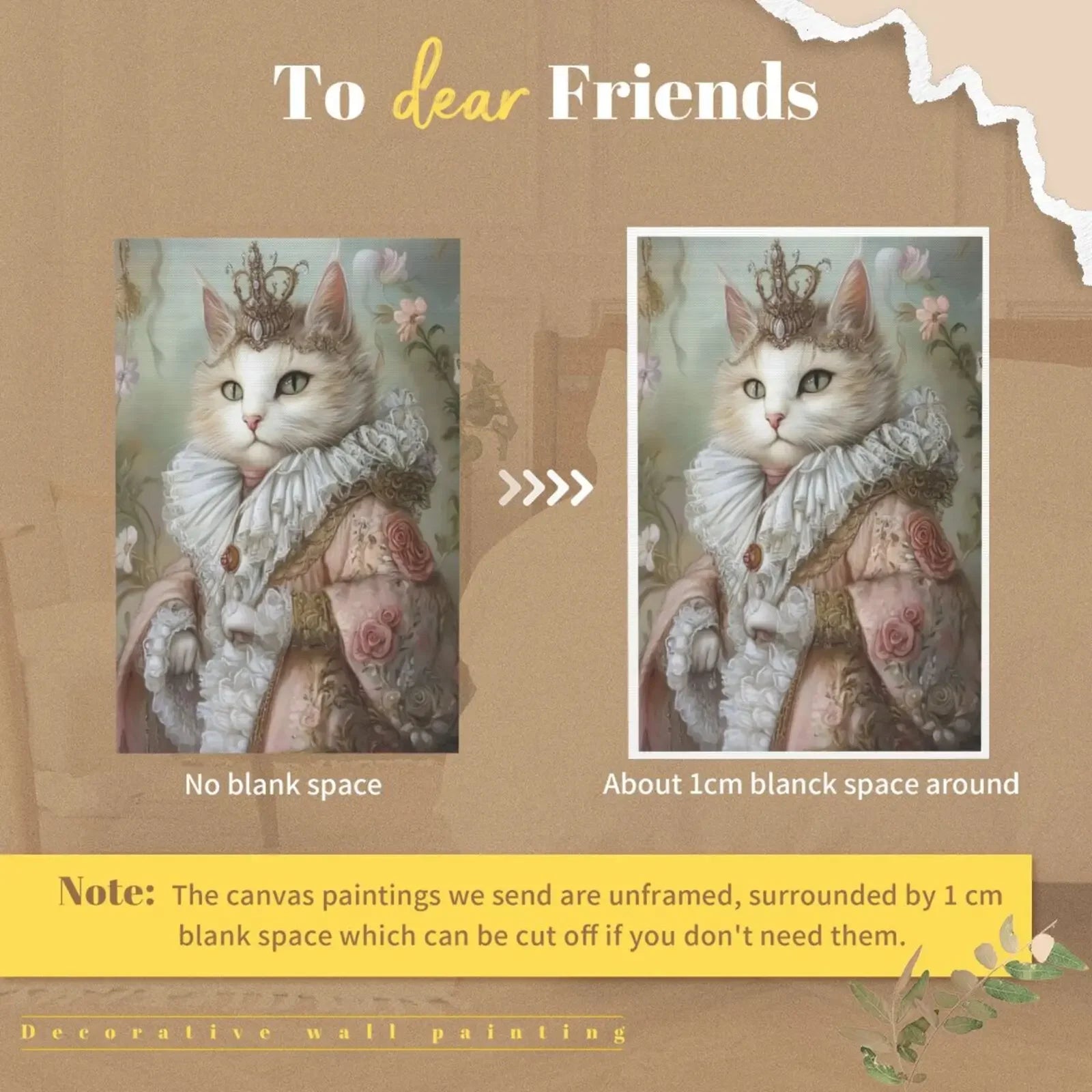 Royalty Animal Art Print Unframed Canvas Wall Poster Modern Home Decoration for Bedroom Living Room & Great Gift