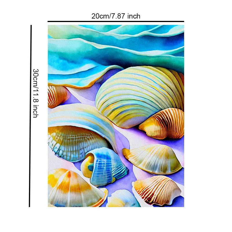 Seashell & Beach Unframed Canvas Art Print Wall Poster Home Decor for Living Room Bedroom & Fine Present