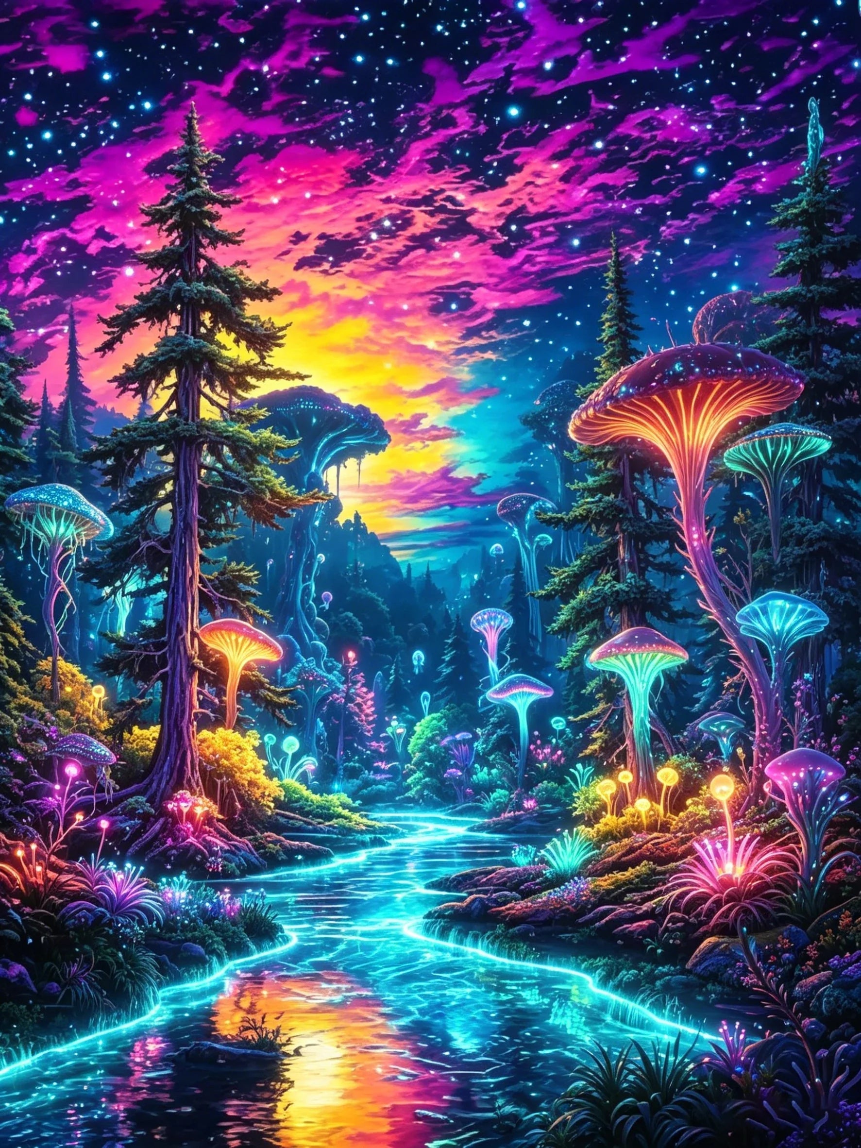 Aurora Landscape Art Poster Unframed Canvas Print Wall Decor For Living Room Bedroom Home Decoration