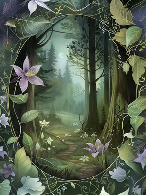 Forest Flowers Art Print Unframed Canvas Wall Poster Home Decoration for Living Room Bedroom & Nice Gift Idea