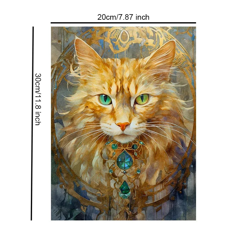 Bedroom Living Room Home Decor Unframed Canvas Cats and Crystals Wall Art Poster Print Special Gift