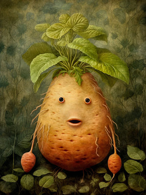 Unframed Art Print Poster Canvas Retro Cute Vegetable Wall Decor For Living Room Bedroom Home Decoration