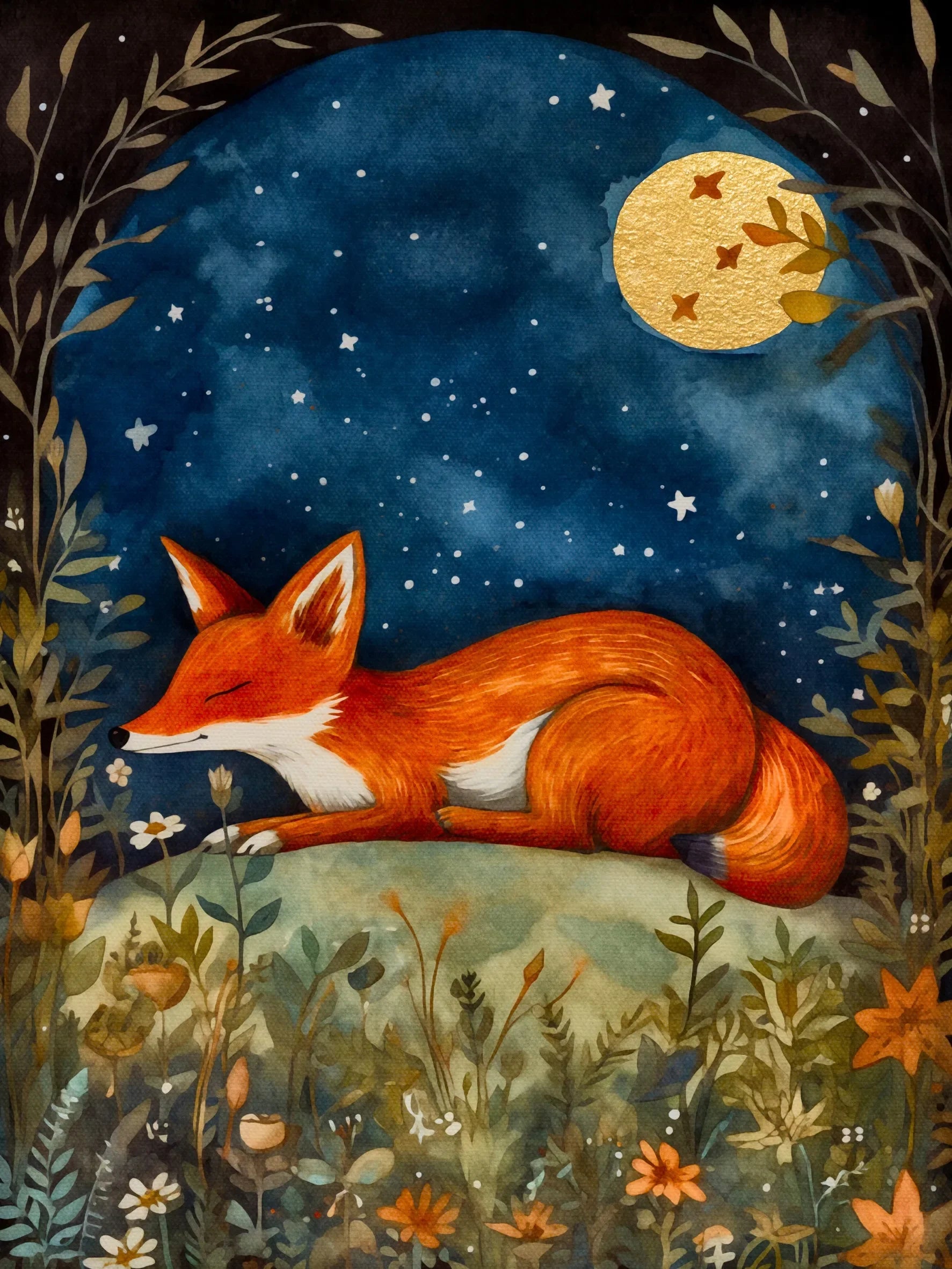 Animals Sleeping Unframed Canvas Print Wall Art Poster For Living Room Bedroom Home Decoration Gifts