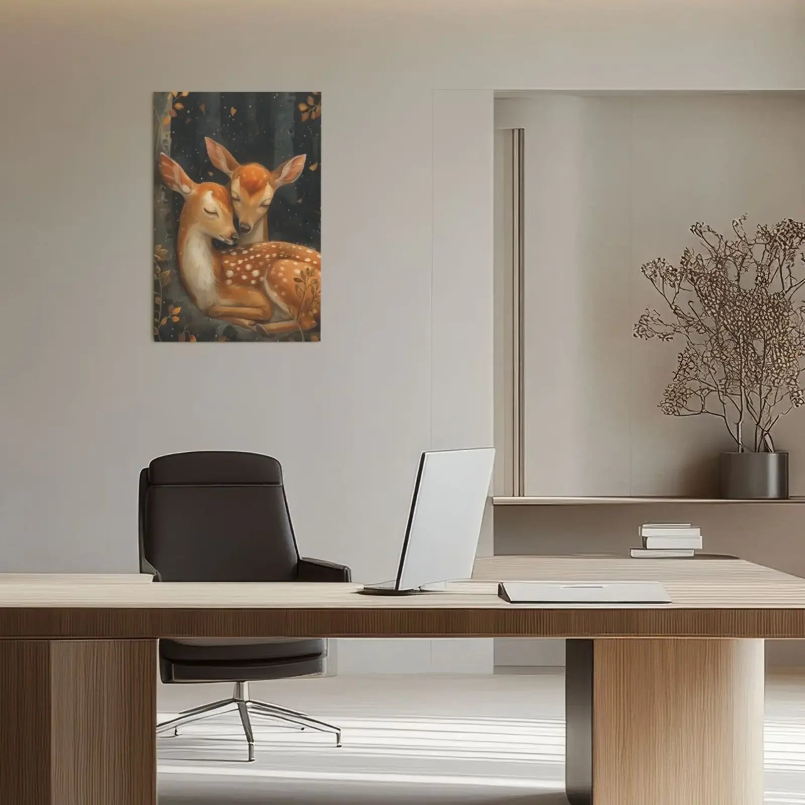 Unframed Canvas Wall Art Decor Cuddling Animals Print Poster For Living Room Bedroom Home Decoration