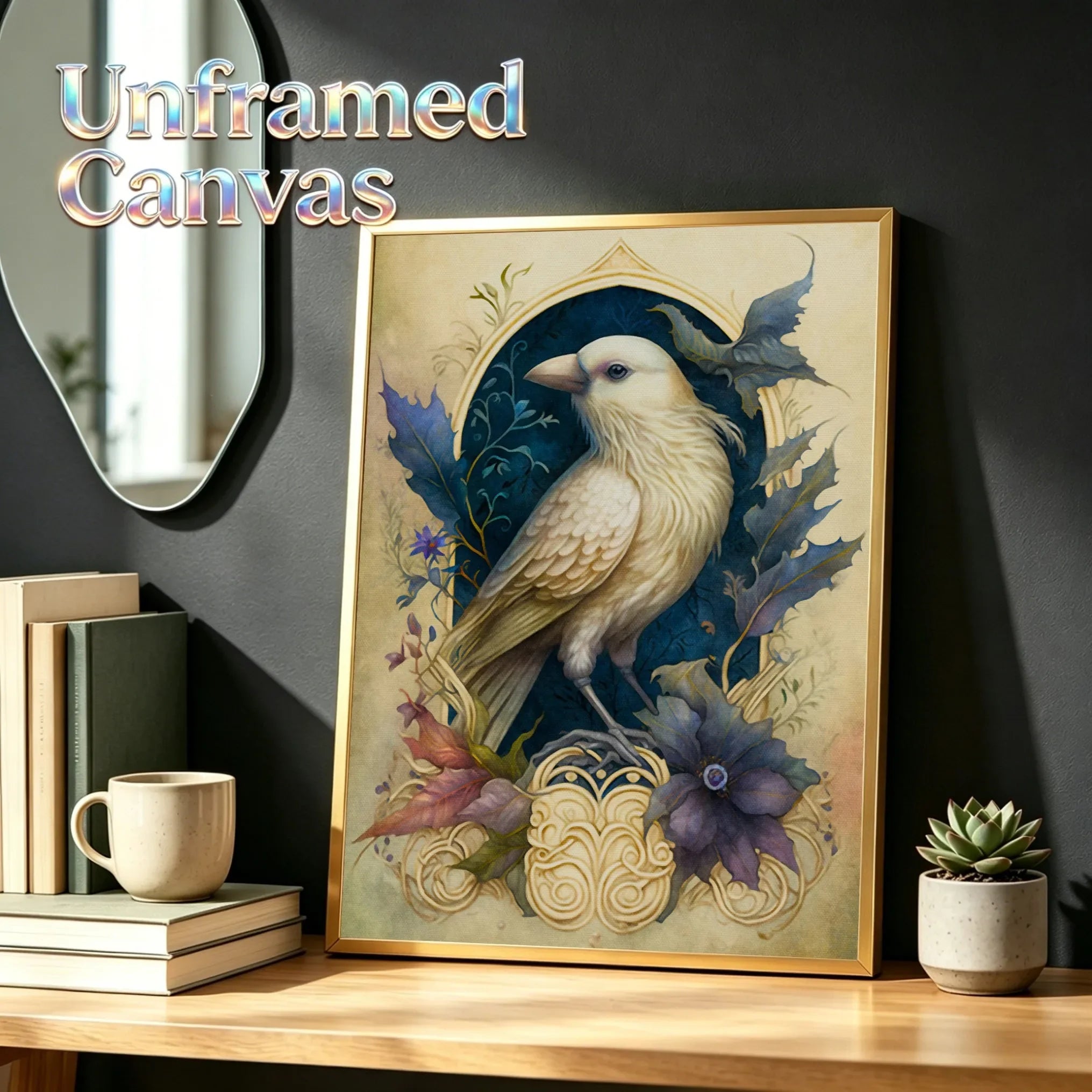 White Animals Unframed Canvas Wall Art Print Poster Home Decoration for Living Room Bedroom and Ideal Gift for Friends Family