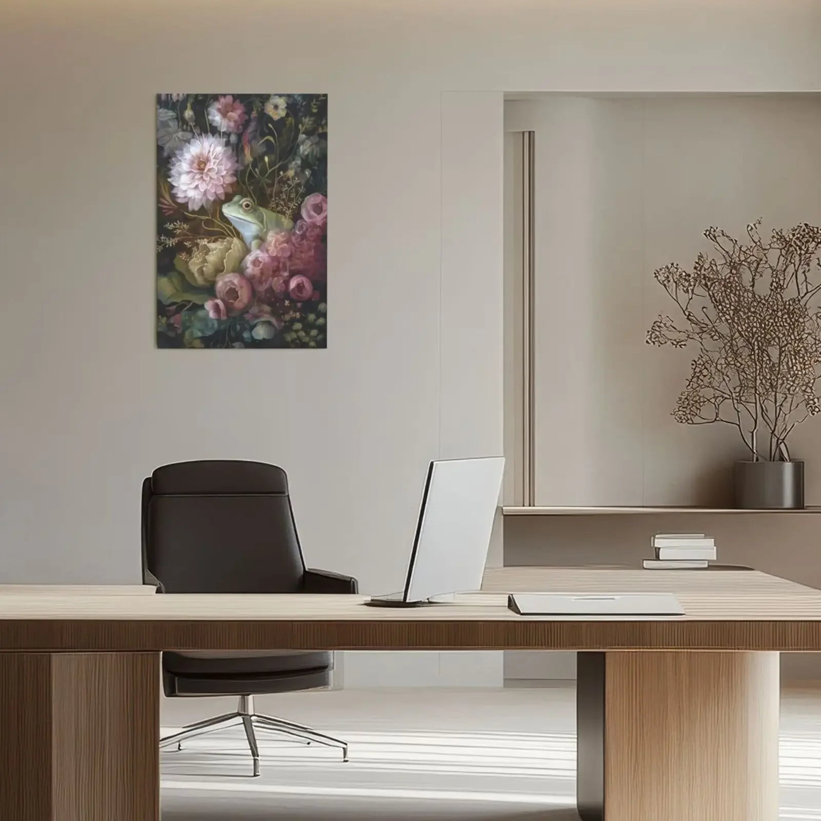 Flowers & Animals Print Unframed Canvas Art Poster Modern Wall Decor for Bedroom Living Room & Wonderful Gift Choice