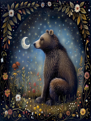 Unframed Wall Art Decor Poster Retro Animals of the Magic Woodlands Canvas Print For Living Room Bedroom Home Decor Gift