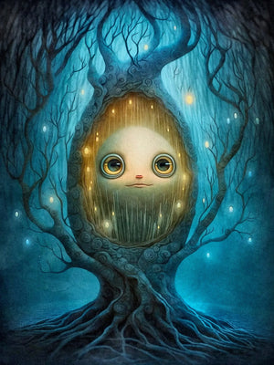 Mystical Forest Wall Art Unframed Canvas Print Poster Warm Home Decoration for Bedroom Living Room & Wonderful Present
