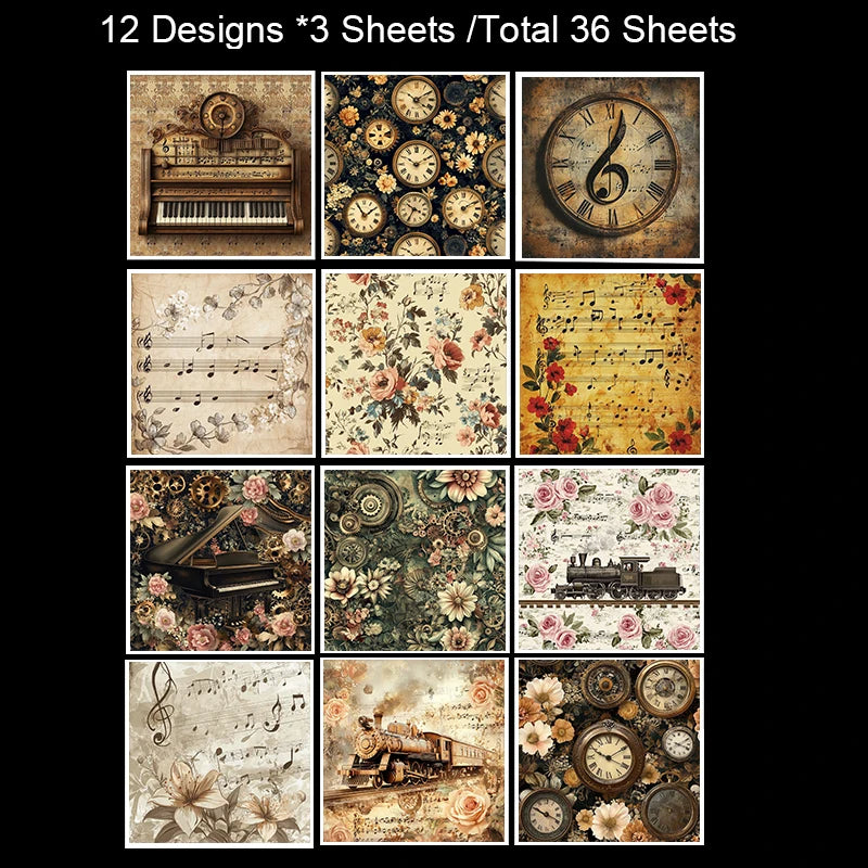 6"x6" Scrapbook Paper Set (36 Sheets): Artful Prints for Scrapbooking, Origami, Planner & Card DIY .