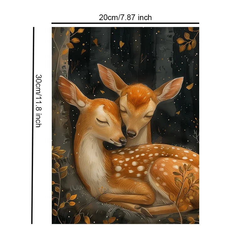 Unframed Canvas Wall Art Decor Cuddling Animals Print Poster For Living Room Bedroom Home Decoration