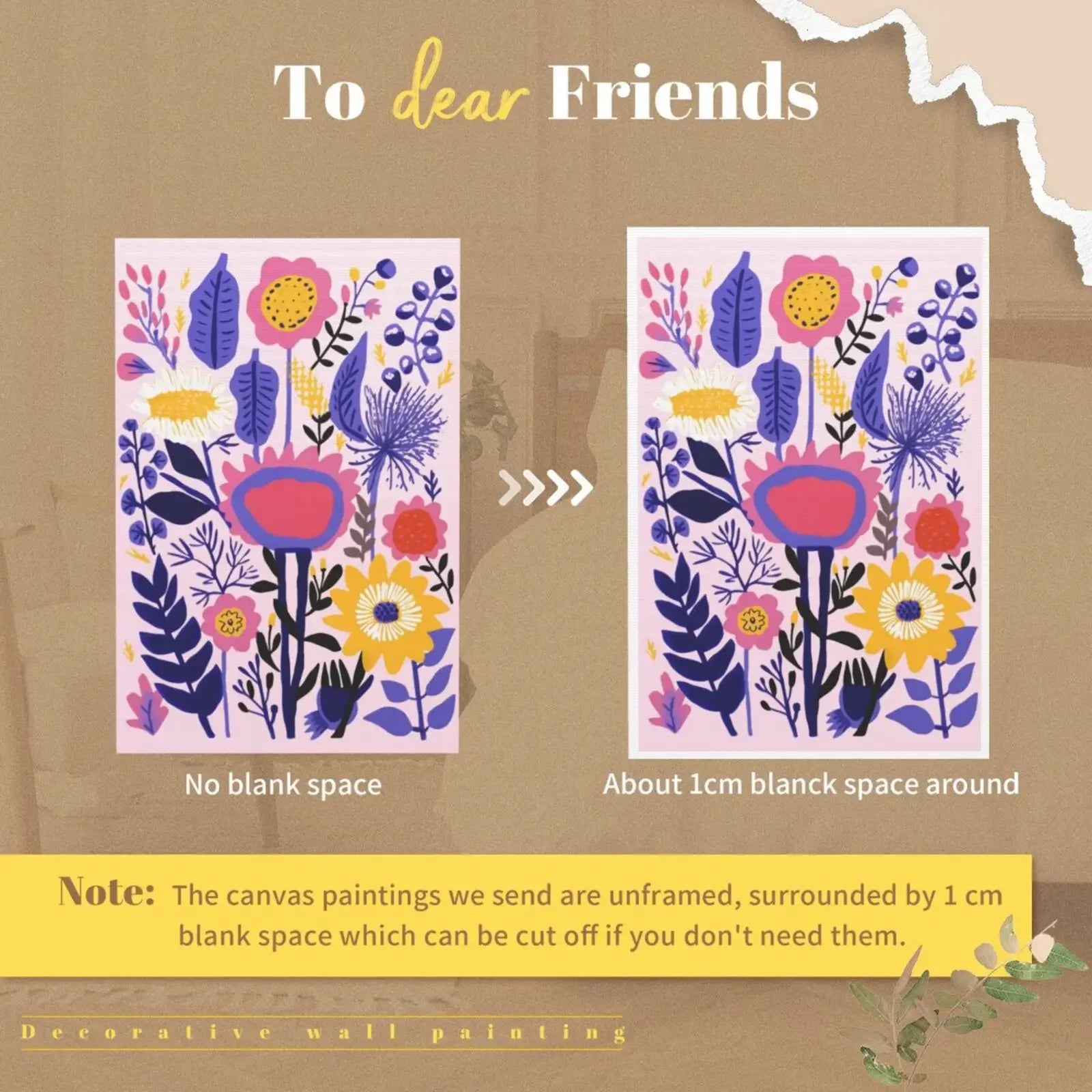 Unframed Canvas Garden Flower Print Art Poster Creative Wall Art for Home Living Room Bedroom Decor and Beautiful Gift Option
