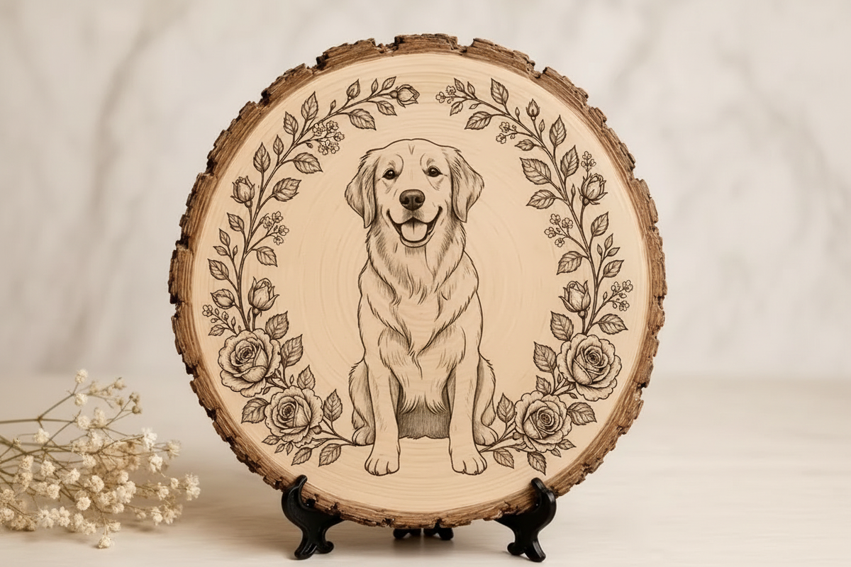 Customized Wood Slice Memorial Gift, Custom Black and White Line Art Style Photo, Couple's Photo Customization Gift for friends