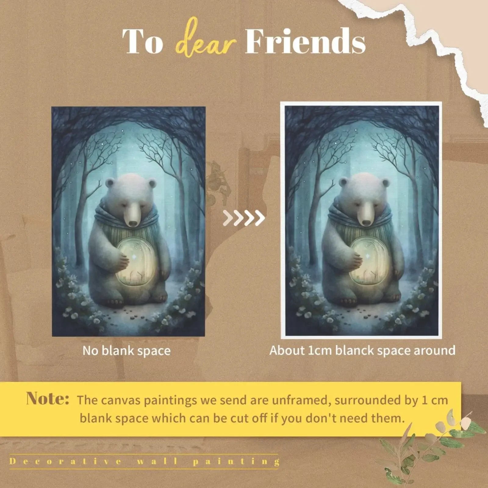 Mystical Forest Wall Art Unframed Canvas Print Poster Warm Home Decoration for Bedroom Living Room & Wonderful Present