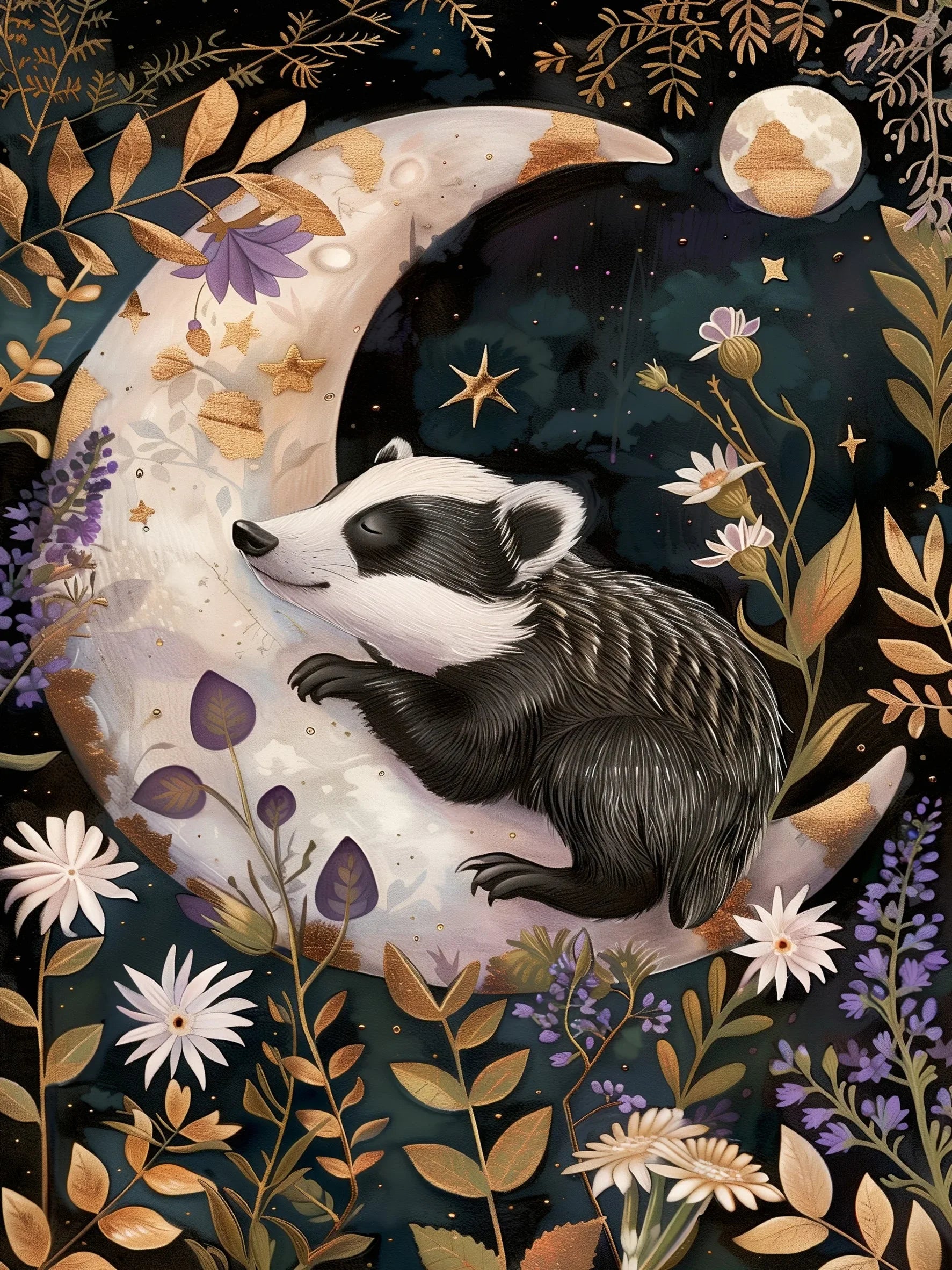 Moon Animals Unframed Canvas Art Poster Chic Wall Decor for Home Living Room Bedroom & Perfect Present