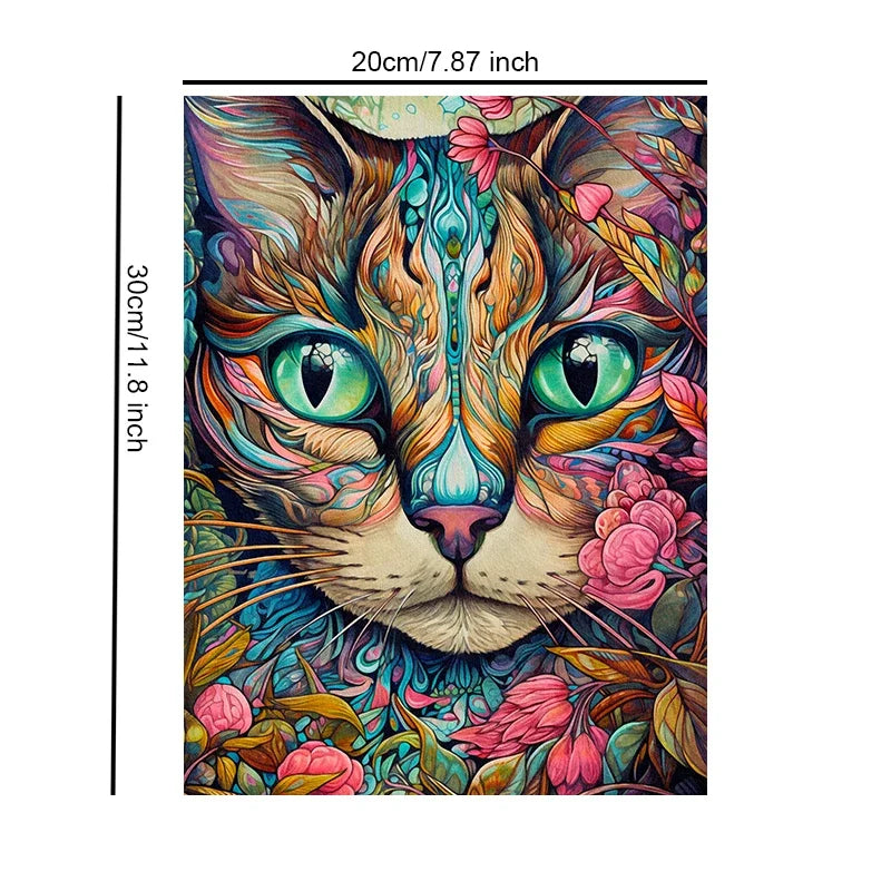Floral Cats Unframed Canvas Print Poster Wall Art For Living Room Bedroom Home Decor And Gifts