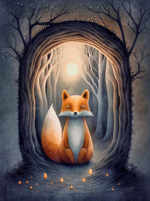 Mystical Forest Wall Art Unframed Canvas Print Poster Warm Home Decoration for Bedroom Living Room & Wonderful Present