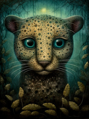 Wall Art Decor Poster Unframed Canvas Dark Jungle Animals Print For Living Room Bedroom Home Decoration