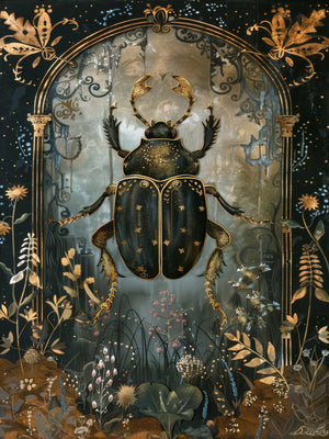 Gothic Beetle Wall Art Unframed Canvas Print Poster Fashion Home Decor for Bedroom Living Room & Special Present