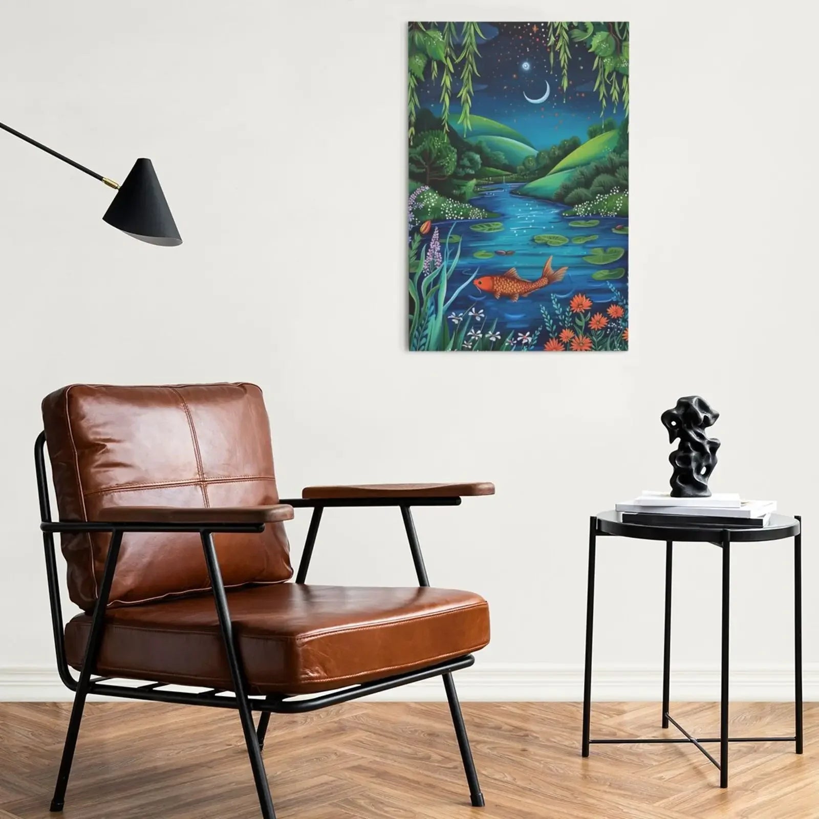 Nighttime Hills Artwork Unframed Canvas Print Poster Wall Picture for Bedroom Living Room Home Decor & Lovely Gift