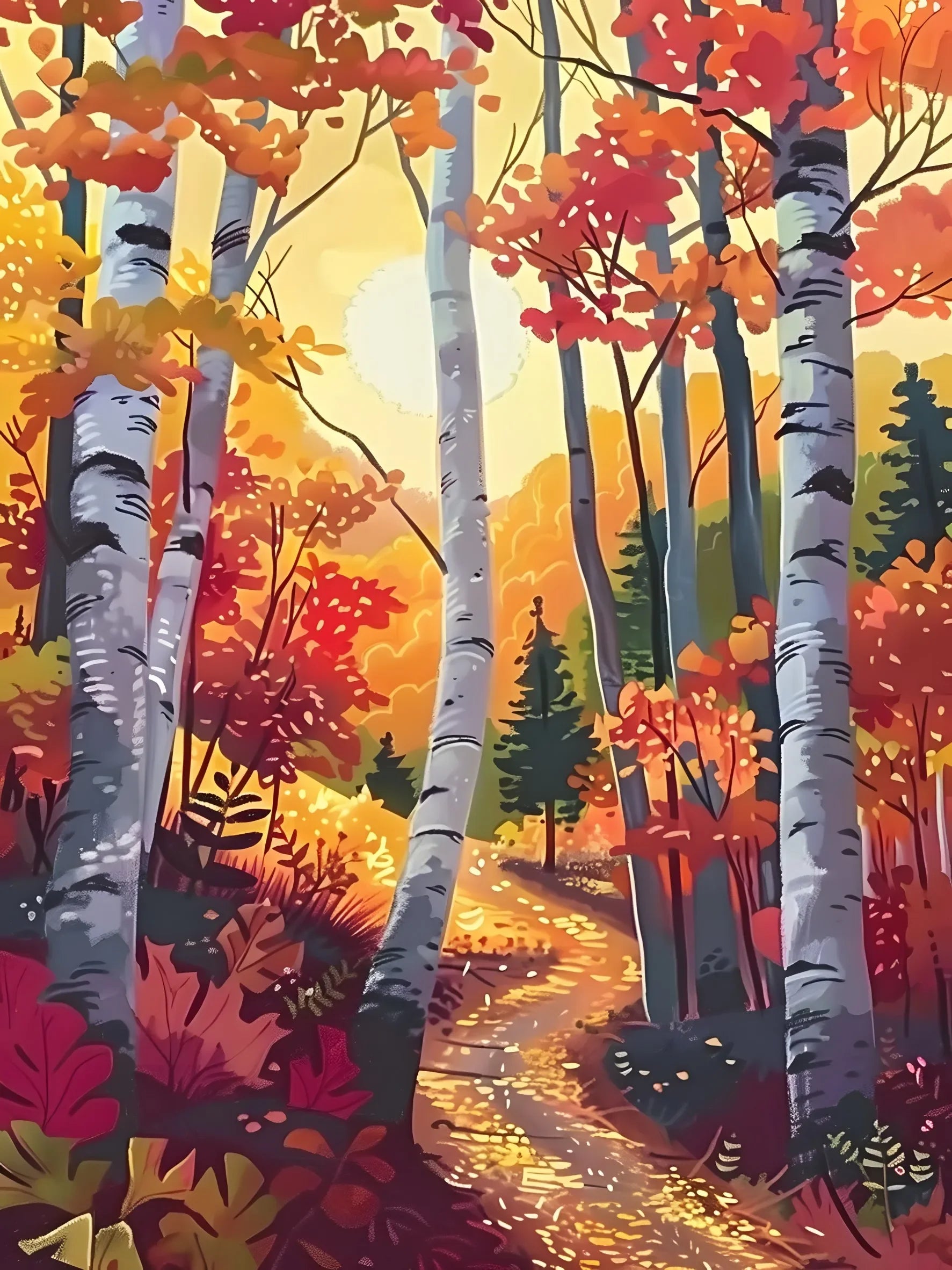 Unframed Canvas Poster Print Fall Autumn Theme Wall Art For Living Room Bedroom Home Decor Gifts