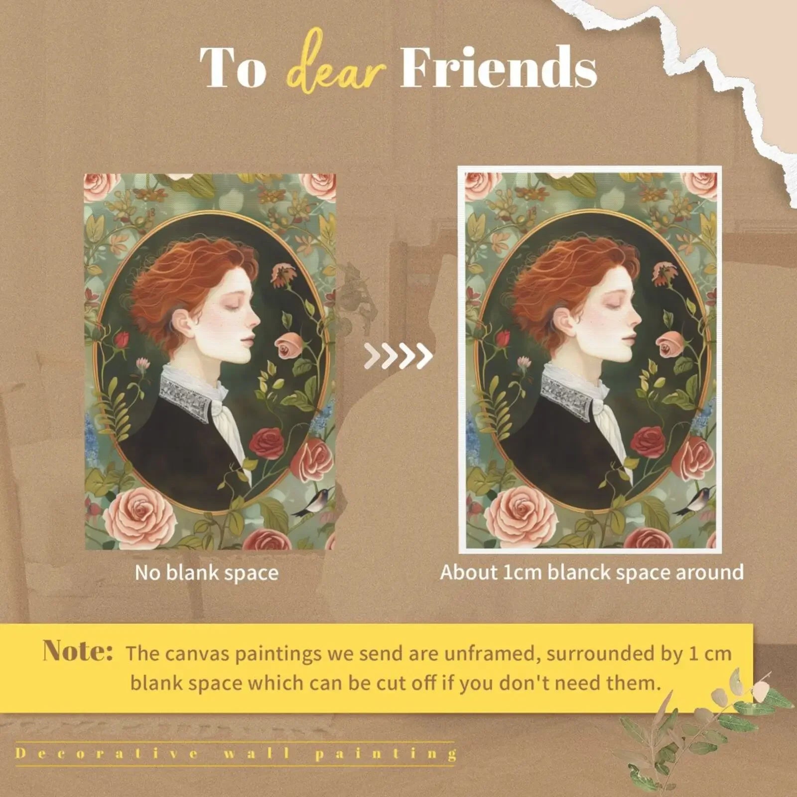 Unframed Canvas Wall Art Featuring Floral Gentlemen Print Poster For Home Living Room Bedroom Decor And Gift