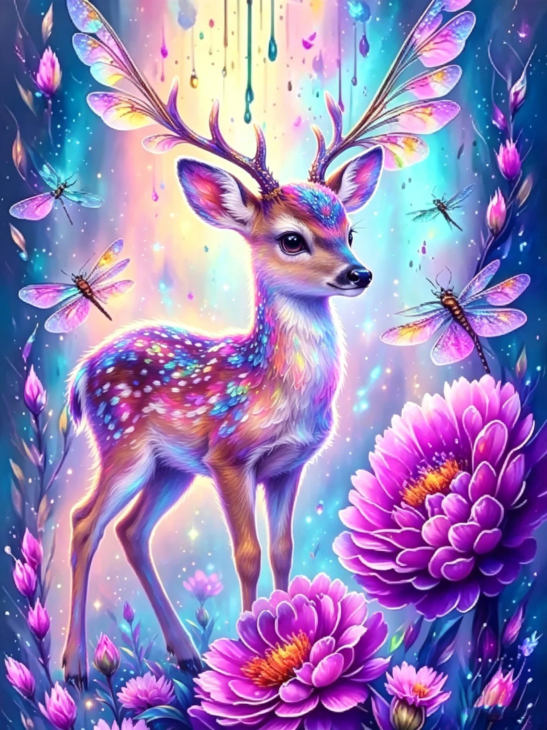 Living Room Bedroom Wall Decor Dreamy Animals Unframed Canvas Art Print Poster Home Decoration Gift