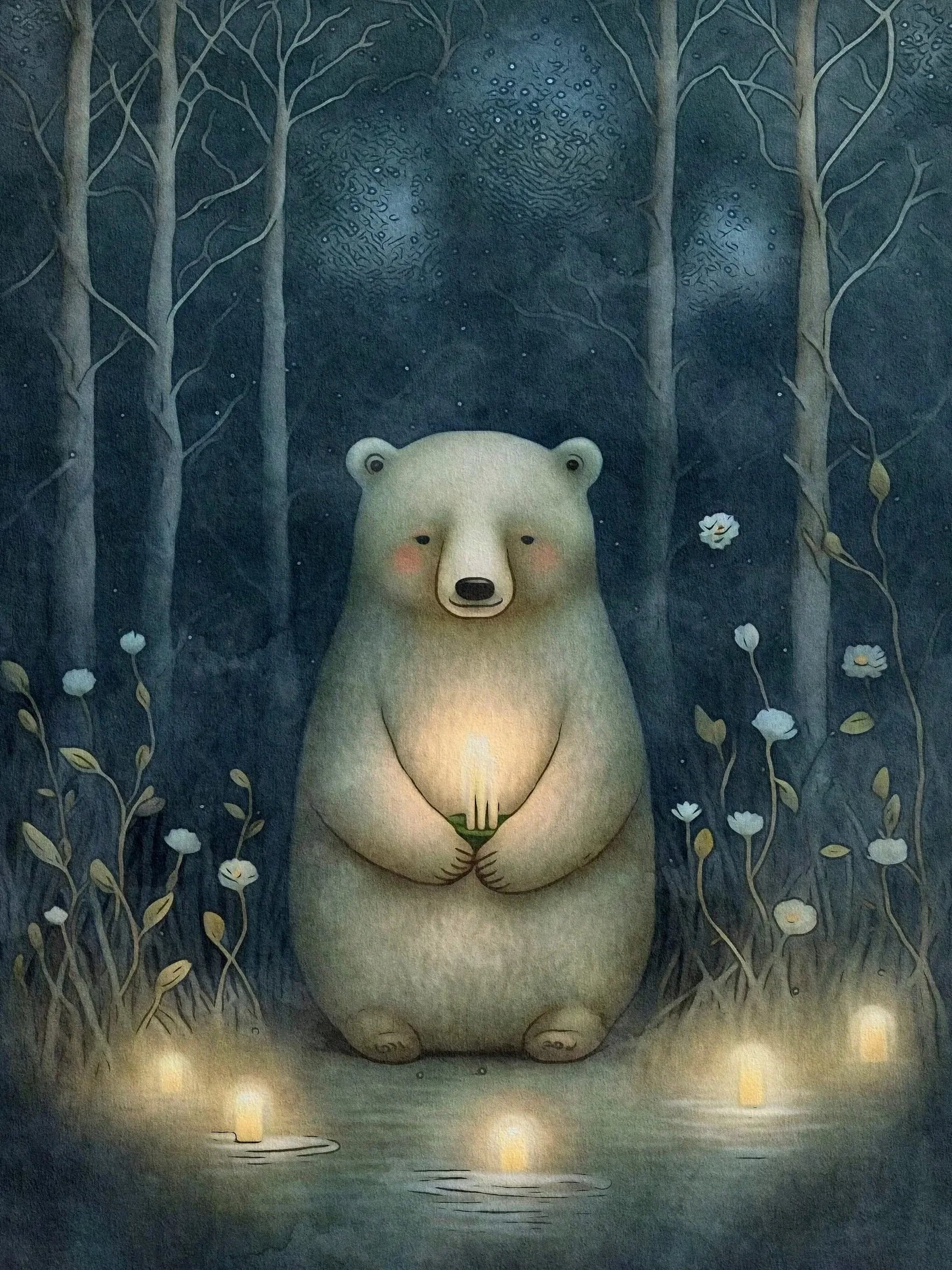 Mystical Forest Wall Art Unframed Canvas Print Poster Warm Home Decoration for Bedroom Living Room & Wonderful Present