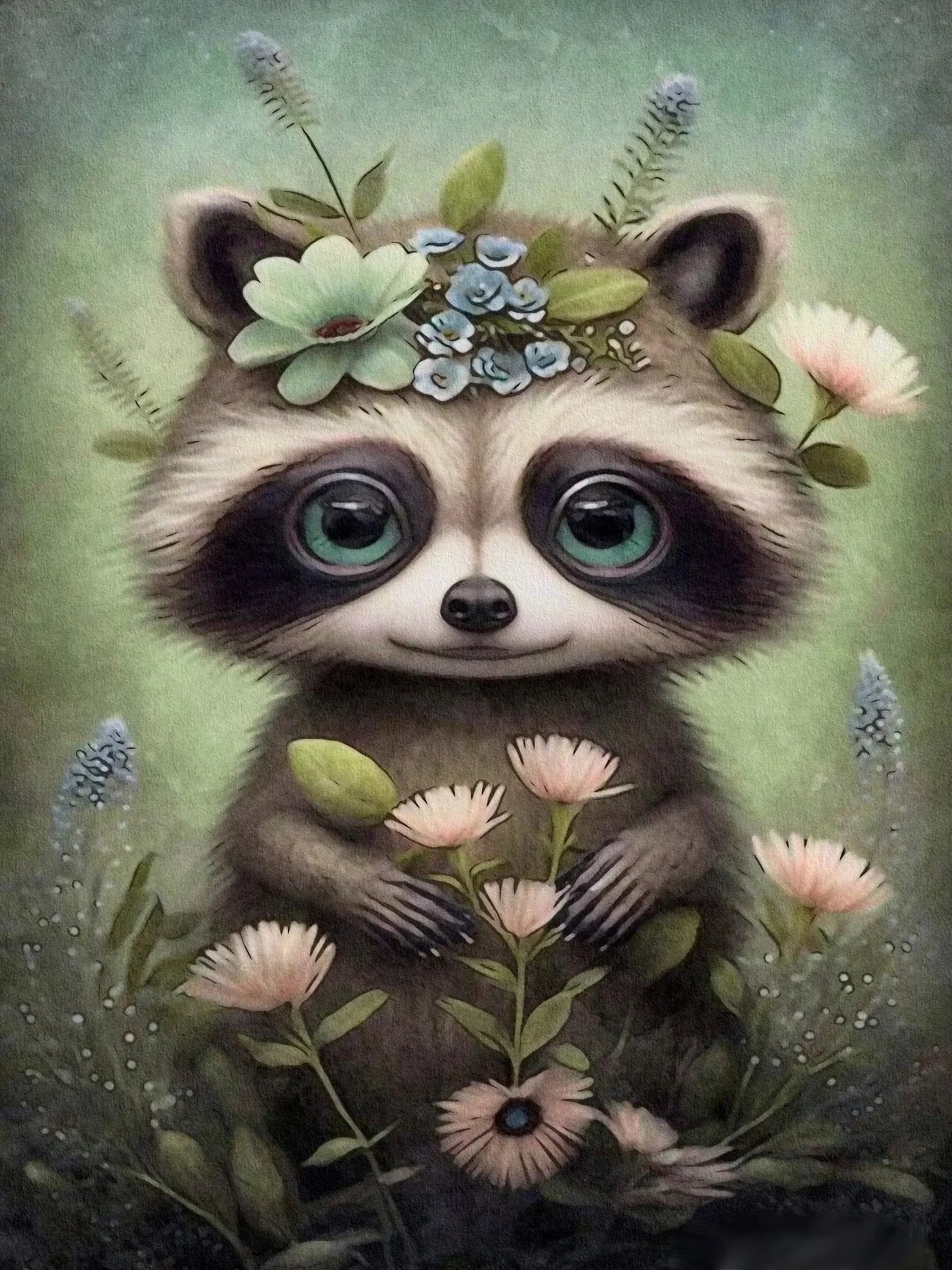 Unframed Canvas Print Wall Poster Cute Forest Animals Art For Living Room Bedroom Home Decor Lovely Gifts