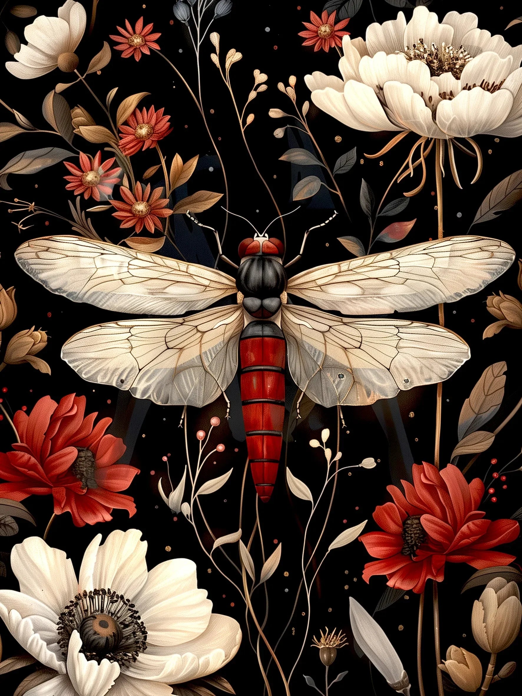 Unframed Wall Decor Art Canvas Print Botanical Bugs Poster For Living Room Bedroom Home Decoration