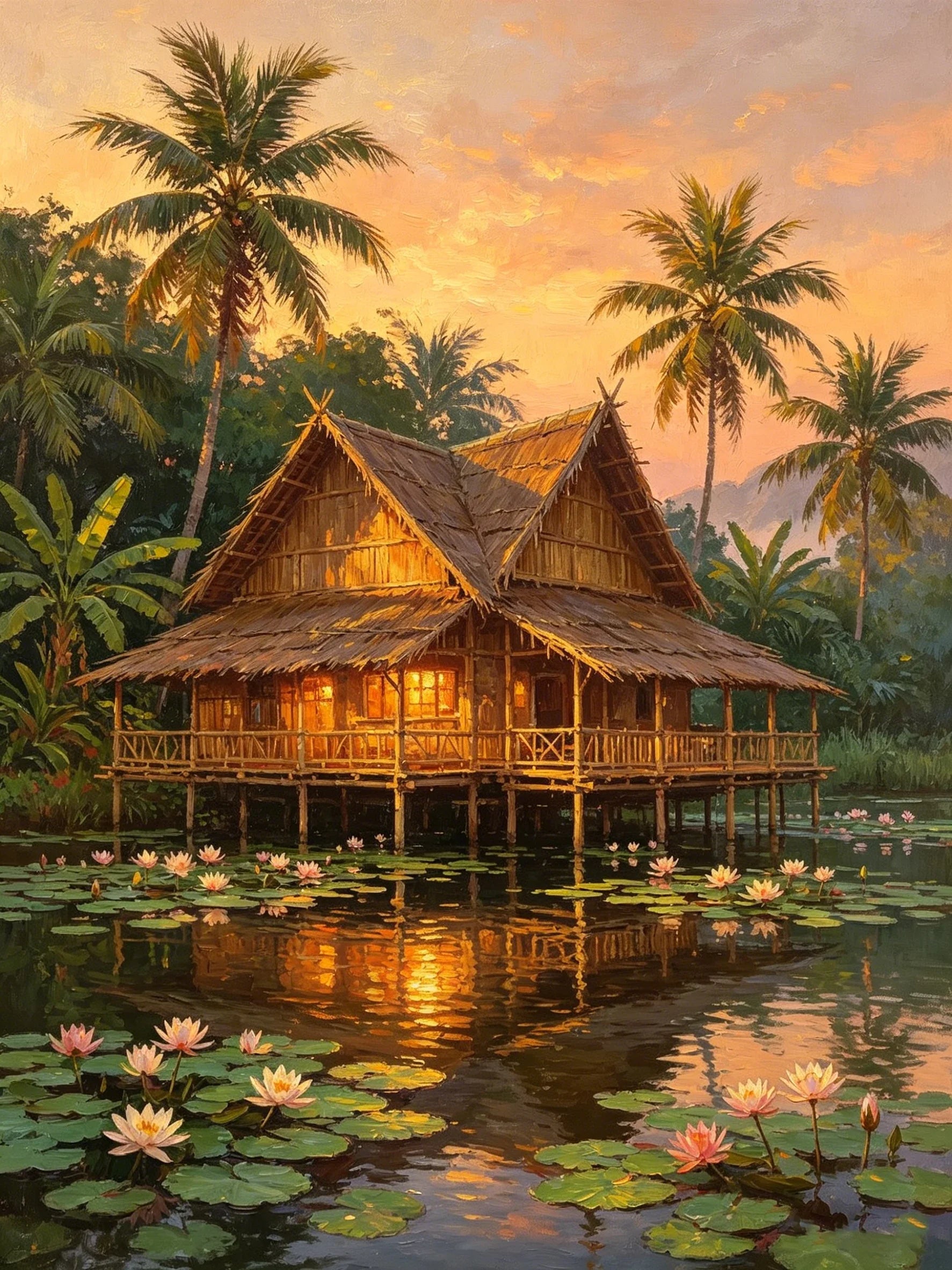 Classic Painting Landscape Art Unframed Canvas Wall Art Poster Home Decoration for Living Room Bedroom & Nice Present