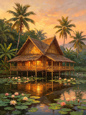 Classic Painting Landscape Art Unframed Canvas Wall Art Poster Home Decoration for Living Room Bedroom & Nice Present
