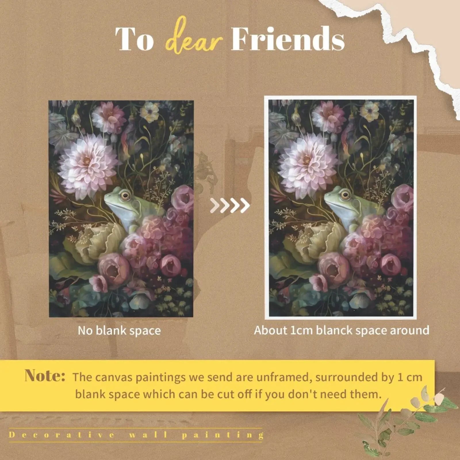 Flowers & Animals Print Unframed Canvas Art Poster Modern Wall Decor for Bedroom Living Room & Wonderful Gift Choice
