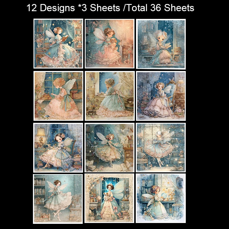 36 Sheets 6"x6" Scrapbook Paper Pack: Vintage Floral/Map Prints for Scrapbooking, Origami & Junk Journal .