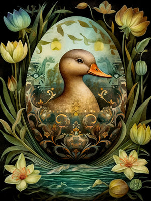 Home Decoration Wall Art Unframed Canvas Animals in Easter Eggs Print Poster For Living Room Bedroom Gift