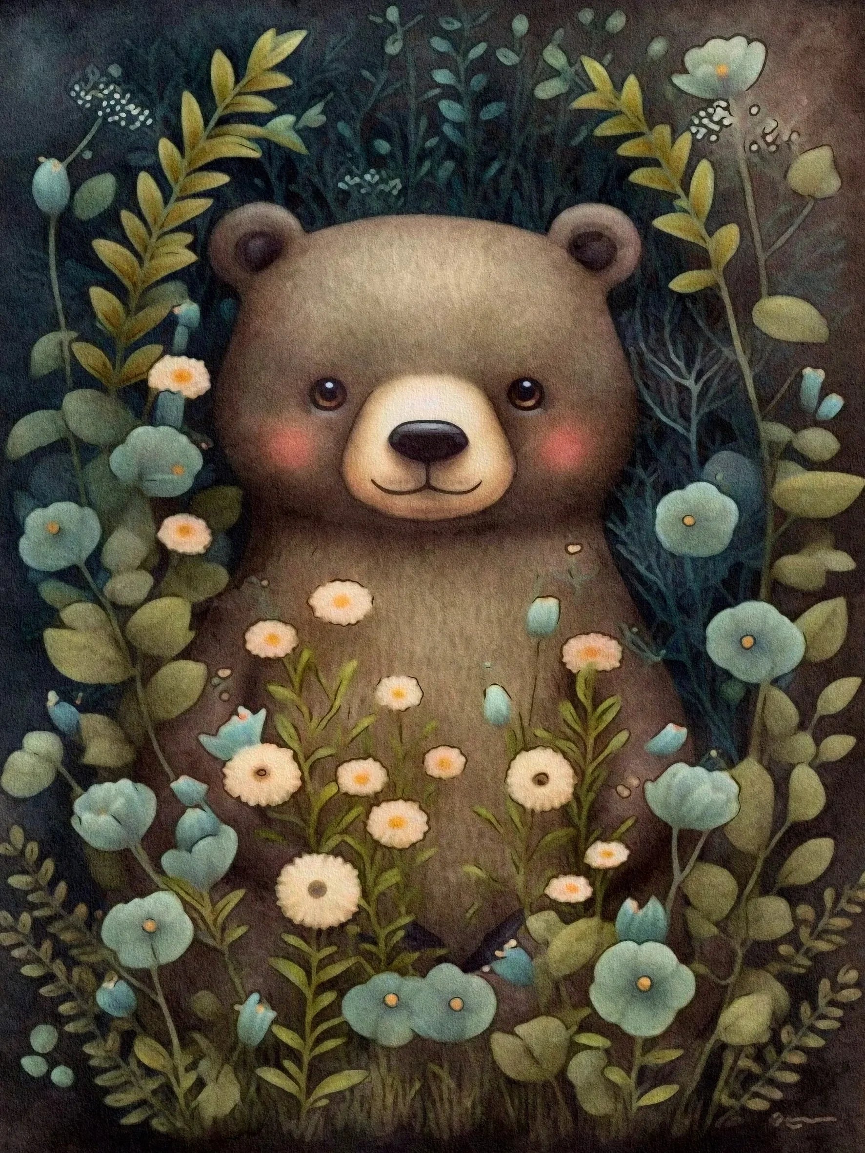 Unframed Canvas Print Wall Poster Cute Forest Animals Art For Living Room Bedroom Home Decor Lovely Gifts