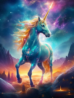 Unframed Canvas Wall Art Poster Print Fantasy Unicorns For Home Bedroom Living Room Decoration Gift Idea