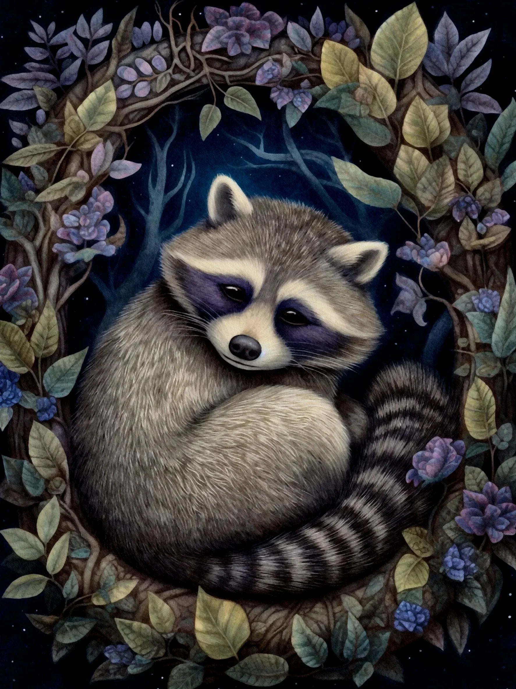 Midnight Animals Art Canvas Print Unframed Wall Poster Home Decoration for Bedroom Living Room & Great Gift Idea