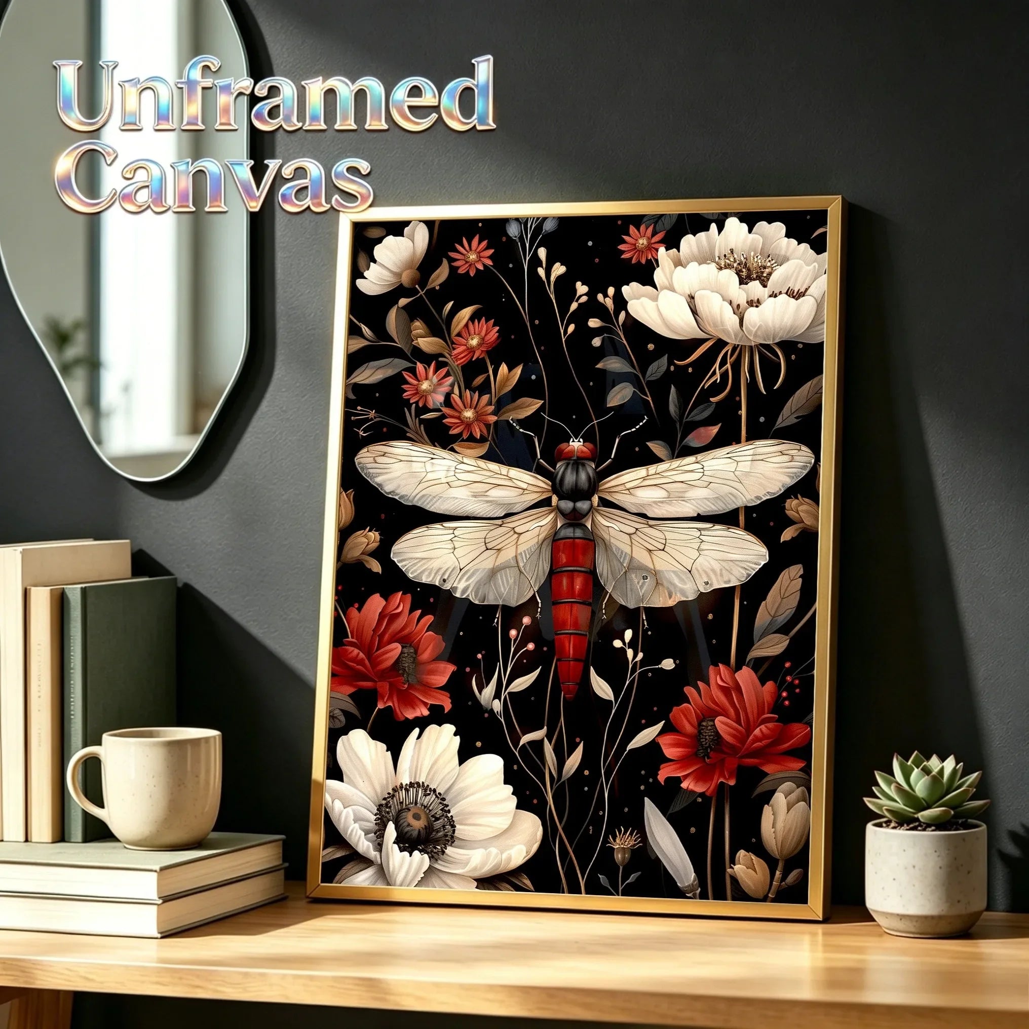 Unframed Wall Decor Art Canvas Print Botanical Bugs Poster For Living Room Bedroom Home Decoration