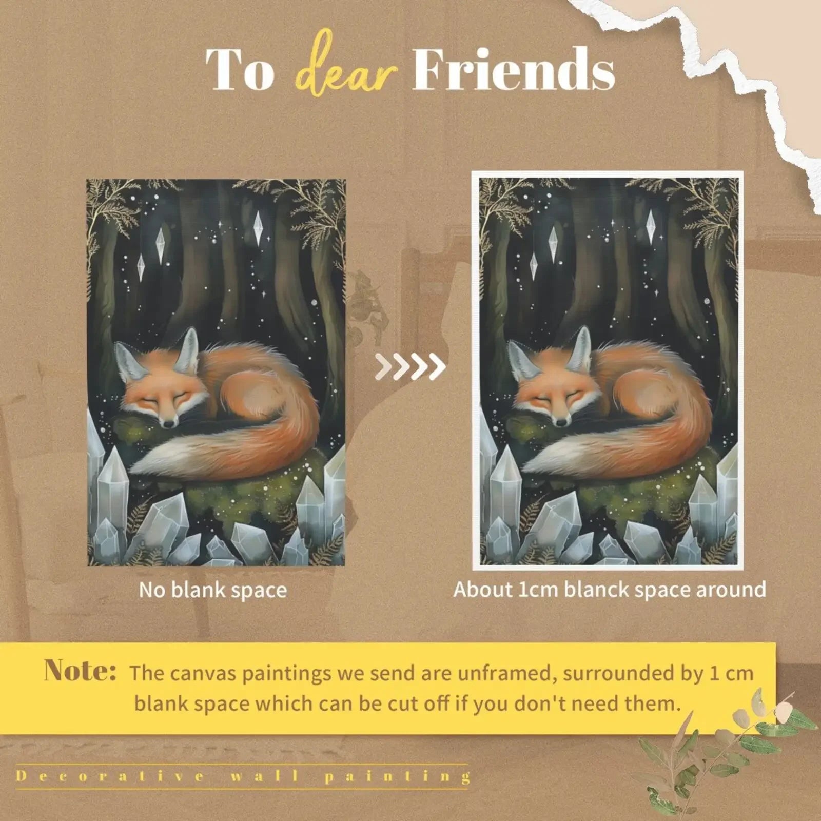 Home Living Room Bedroom Decor Unframed Canvas Forest Animals Wall Art Poster Print Ideal Gift Choice