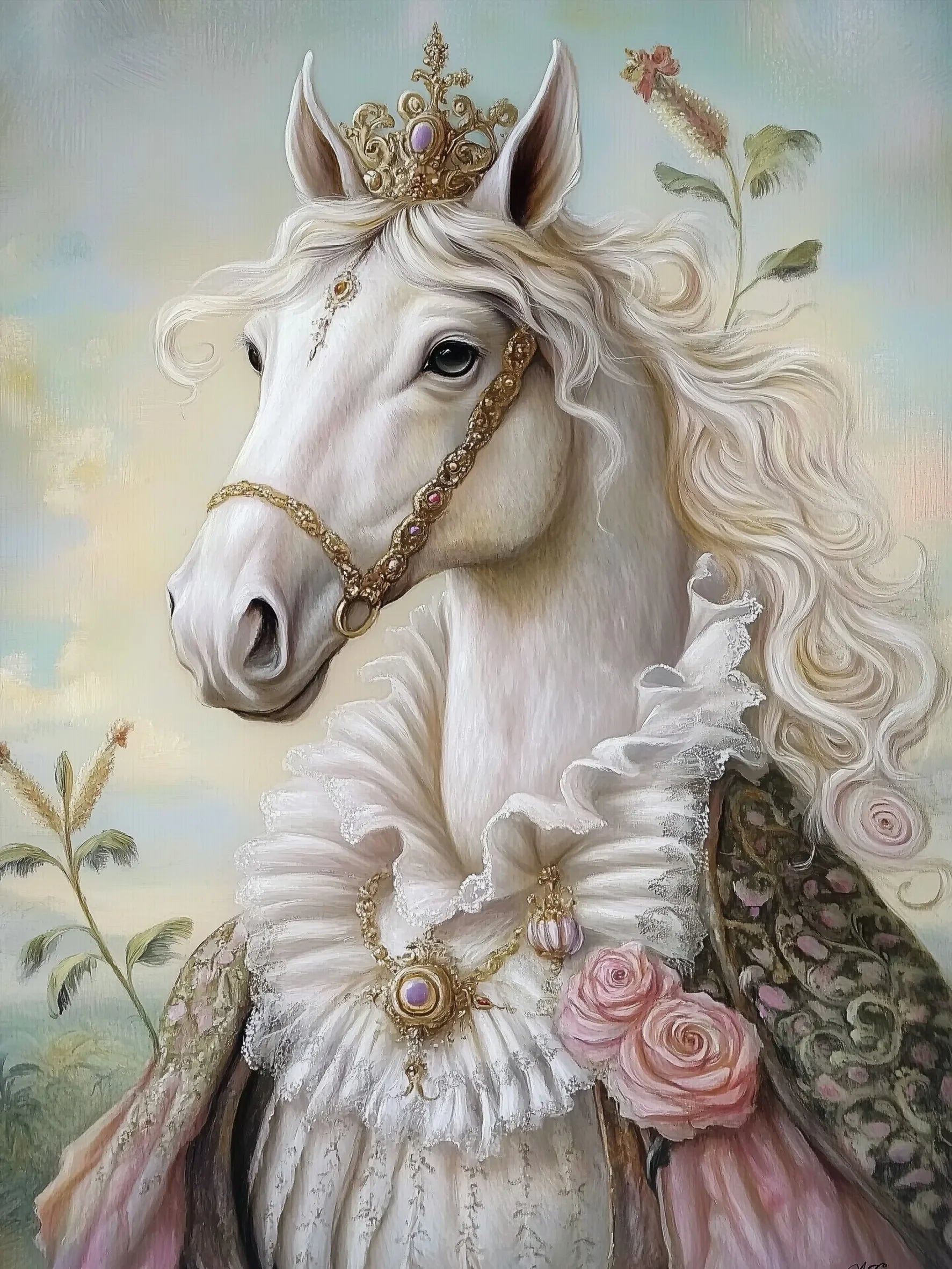 Royalty Animal Art Print Unframed Canvas Wall Poster Modern Home Decoration for Bedroom Living Room & Great Gift